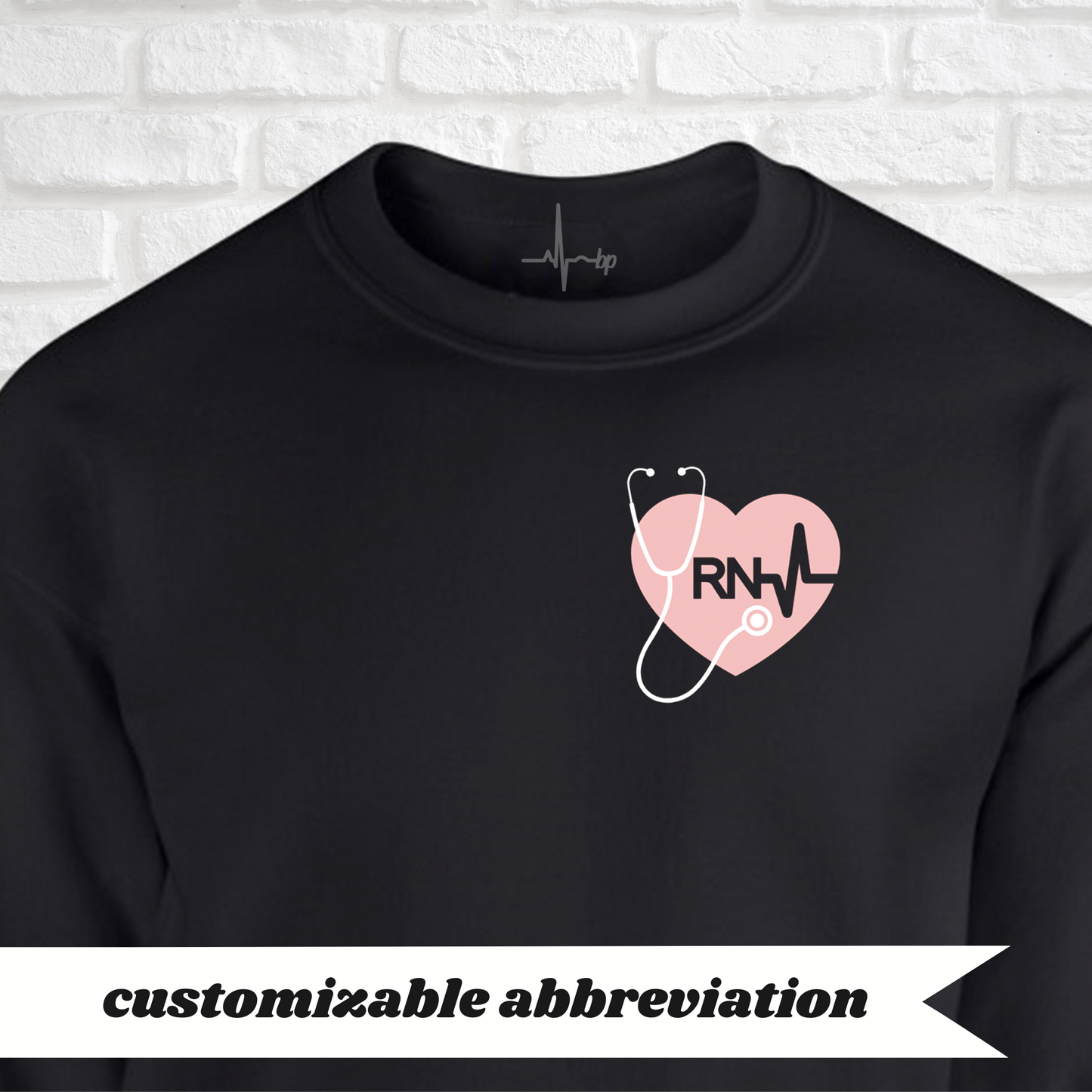 heart stetho crewneck