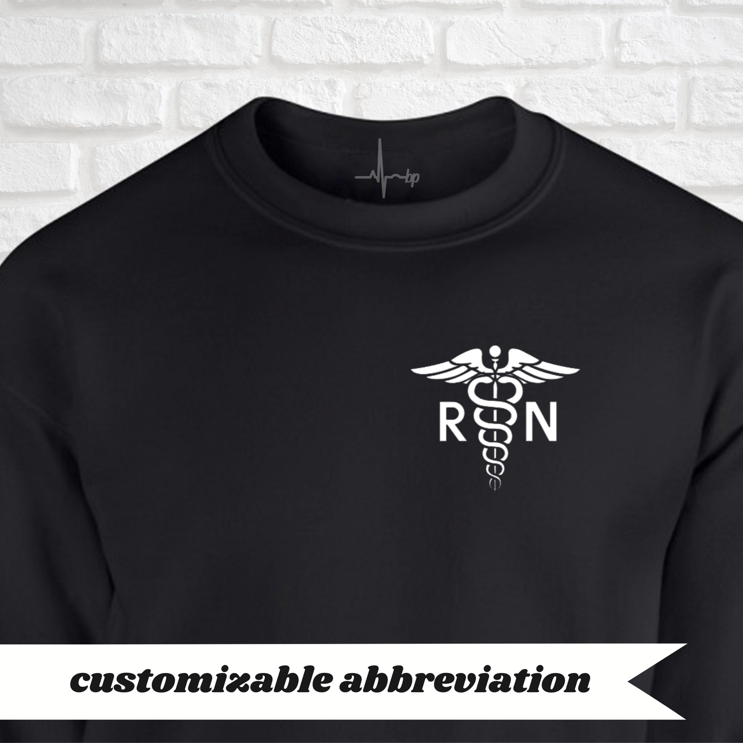 simple caduceus (two letters) crewneck