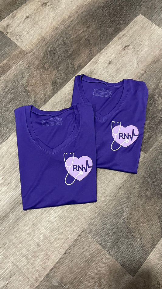 RN heart stetho - purple/violet